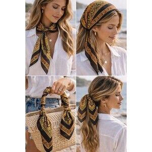 Vintage All Silk by Damon Hand Rolled Scarf, Made in Italy